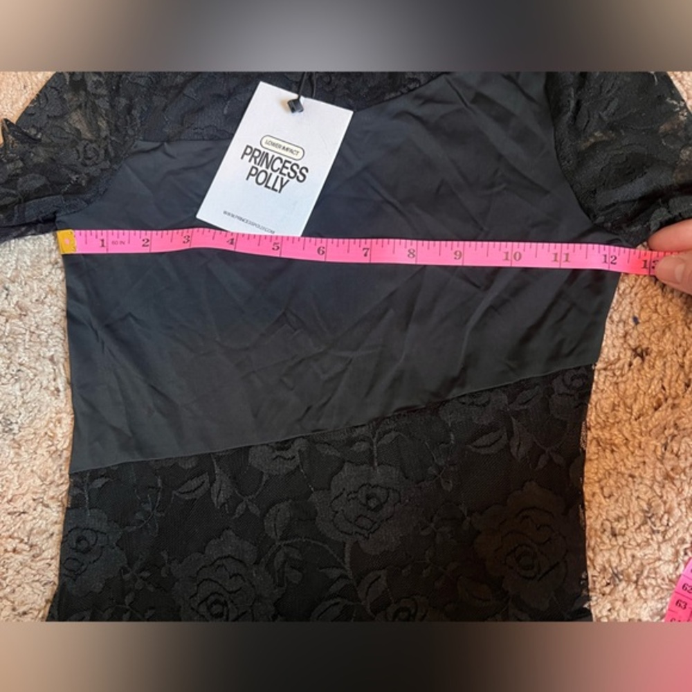 NWT Princess Polly Covington Long Sleeve Mini Dress Black Size 0 - Picture 7 of 10
